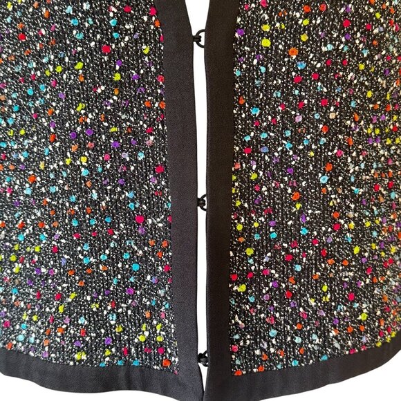 Diane Von Furstenberg Emery Black Multicolor Boucle Tweed Jacket Women's Size 14 - Picture 4 of 12